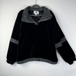 Vintage Oleg Cassini Womens Velour Pullover Jacket Size Small High Quality